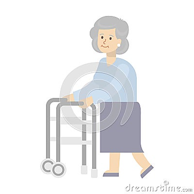 disabled woman. Vector Illustration