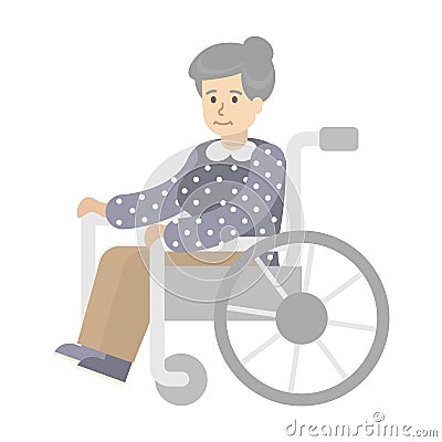 disabled woman. Vector Illustration