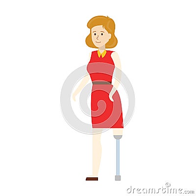 disabled woman. Vector Illustration