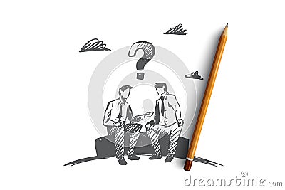 Disagreement, business, people, conflict concept. Hand drawn isolated vector. Vector Illustration