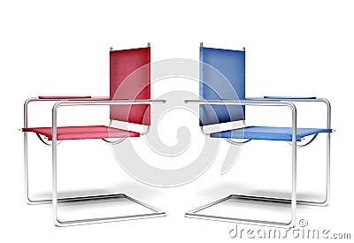 Disagreement office chairs Stock Photo