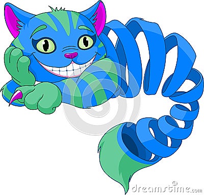 Disappearing Cheshire Cat Vector Illustration