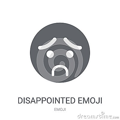 Disappointed emoji icon. Trendy Disappointed emoji logo concept Vector Illustration