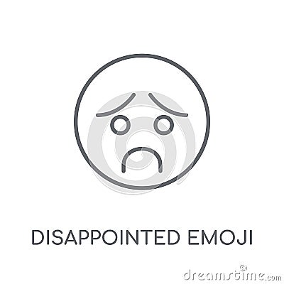 Disappointed emoji linear icon. Modern outline Disappointed emoj Vector Illustration