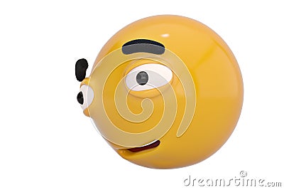 Disappointed emoticon.3D illustration. Cartoon Illustration