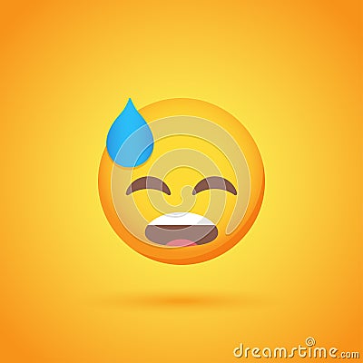 Disappointed emoticon smile icon with shadow for social network design Vector Illustration