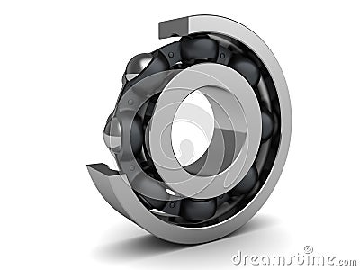 Disassembled ball bearing Cartoon Illustration