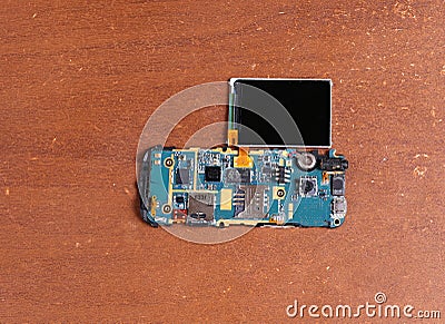 Disassembled broken cell Stock Photo