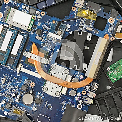 Disassembled computer Stock Photo