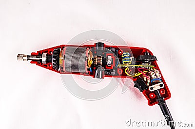 Disassembled Drill Stock Photo