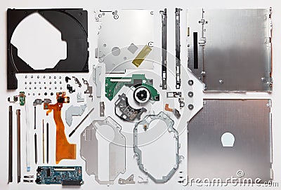 Disassembled optical drive cd dvd rom Stock Photo