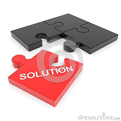 Disassembled solution puzzle. Stock Photo