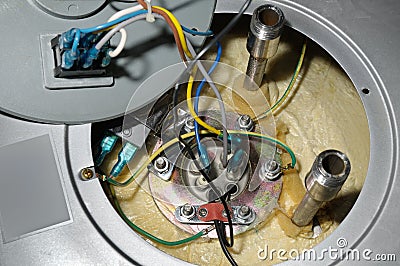 Disassembled water heater Stock Photo