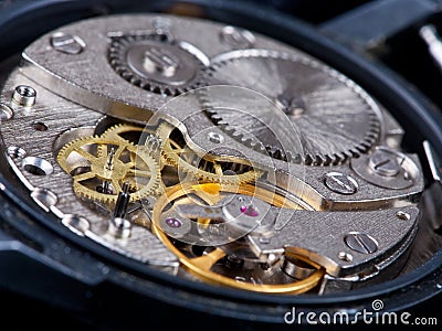 Disassembled wristwatch Stock Photo