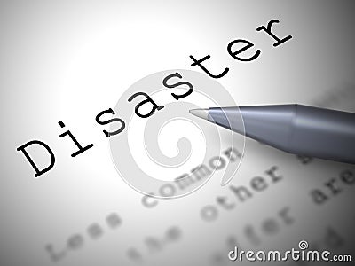 Disaster concept icon means disappointment mishaps - 3d illustration Cartoon Illustration