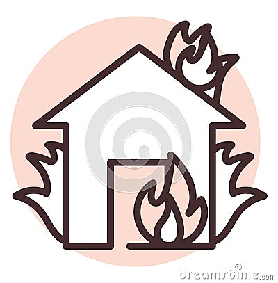 Disaster fire, icon Vector Illustration