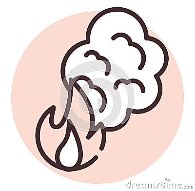 Disaster fire and smoke, icon Vector Illustration