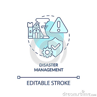 Disaster management turquoise concept icon Vector Illustration