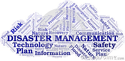 Disaster Management typography vector word cloud Stock Photo