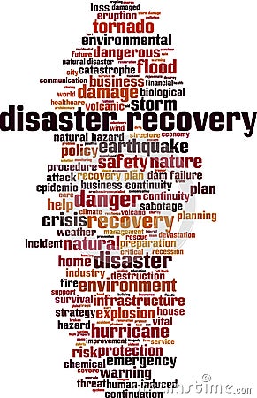 Disaster recovery word cloud Vector Illustration