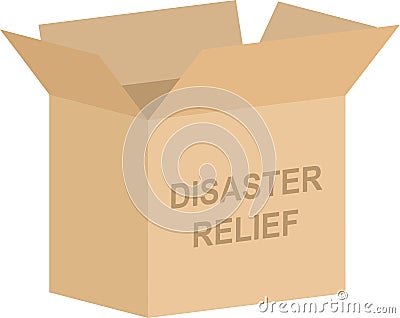 Disaster Relief Charity Box Vector Vector Illustration