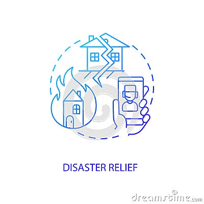 Disaster relief concept icon Vector Illustration