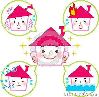 Disaster-resistant home Cartoon Illustration