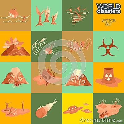 Disasters of nature Vector Illustration