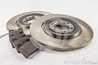 Disc brakes and brake pads Stock Photo