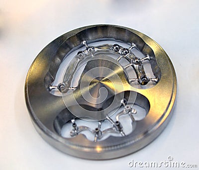 Disc CAD CAM dental machinery for milling Stock Photo