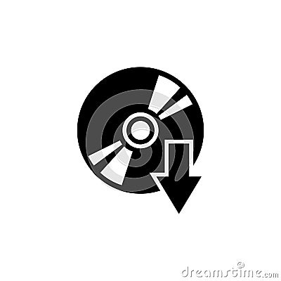 Disc Eject, CD DVD Flat Vector Icon Vector Illustration