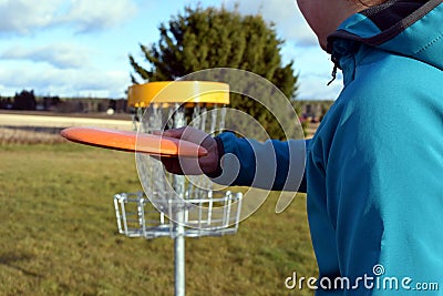 Disc golf course Stock Photo