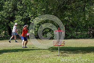 Disc golf. Editorial Stock Photo