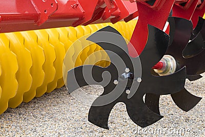 Disc Harrow Trailer for a Farming Tractor Stock Photo