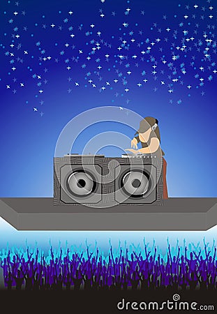 Disc jockey Vector Illustration