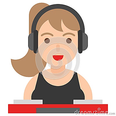 Disc jockey icon, profession and job vector illustration Vector Illustration