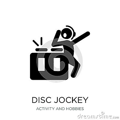 disc jockey icon in trendy design style. disc jockey icon isolated on white background. disc jockey vector icon simple and modern Vector Illustration