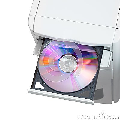 Disc in open tray Stock Photo