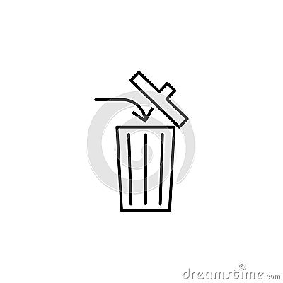 discard trash icon. Element of arrow and object icon for mobile concept and web apps. Thin line discard trash icon can be used for Stock Photo