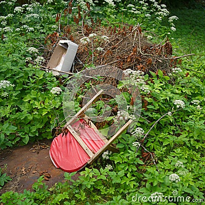Discarded children chair Stock Photo
