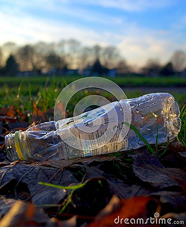 Discarded Empty Plastic Bottle of Mineral Water Editorial Stock Photo