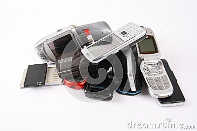 Discarded mobile phone Stock Photo