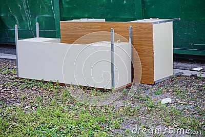 Discarded Office Desk Stock Photo