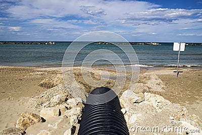 Discharge of Sewage into the Sea Stock Photo