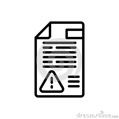 Black line icon for Disclaimers, sacrifice and denial Vector Illustration