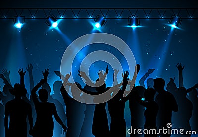 Disco background. Dancing people Vector Illustration