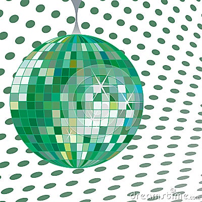 Disco ball green Vector Illustration