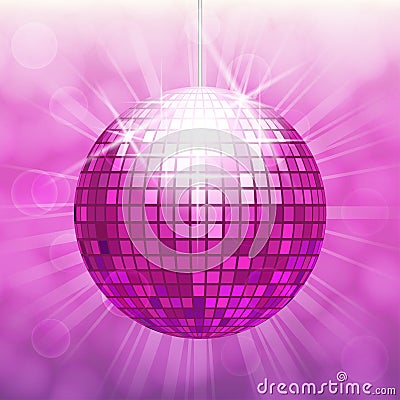 Disco ball isolated on bokeh background Vector Illustration