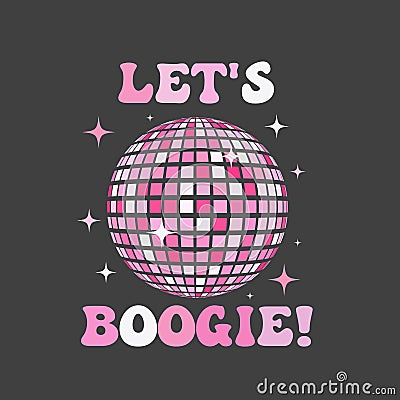Disco ball poster. Kitchen disco, boogie. Stock Photo