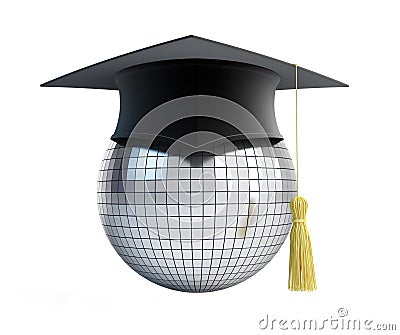 Disco ball school graduation cap Stock Photo